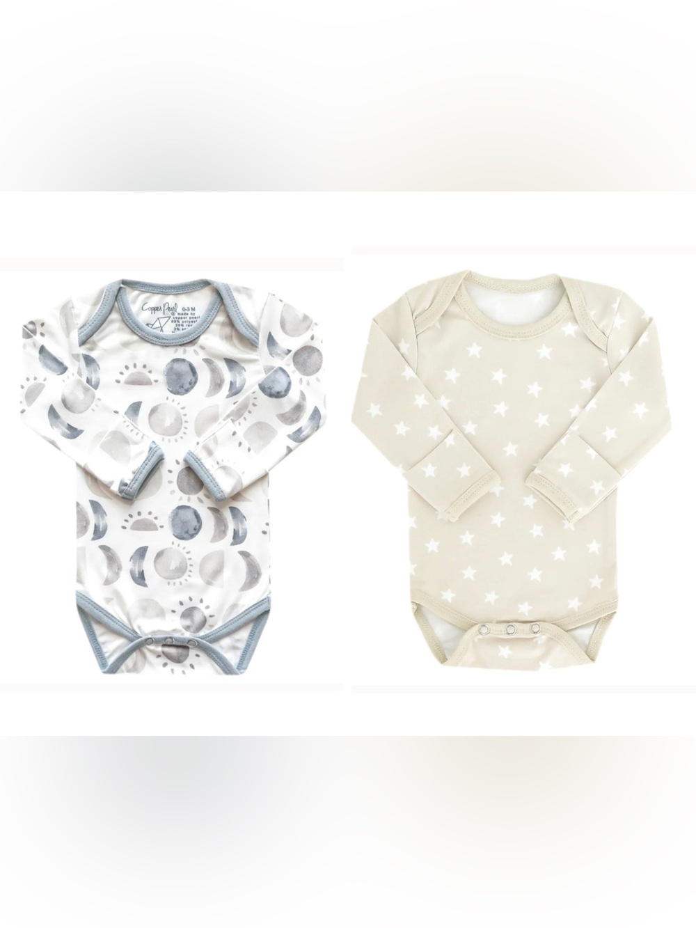 Copper Pearl Long Sleeve Baby Bodysuit Set Eclipse & Twinkle 3-6 months